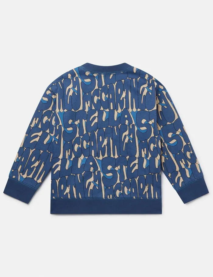 Stella McCartney TShirts And Sweatshirt Kids Stella Print Sweatshirt Multicolor Blue Stella McCartney TShirts And Sweatshirt Kids Stella Print Sweatshirt Multicolor Blue