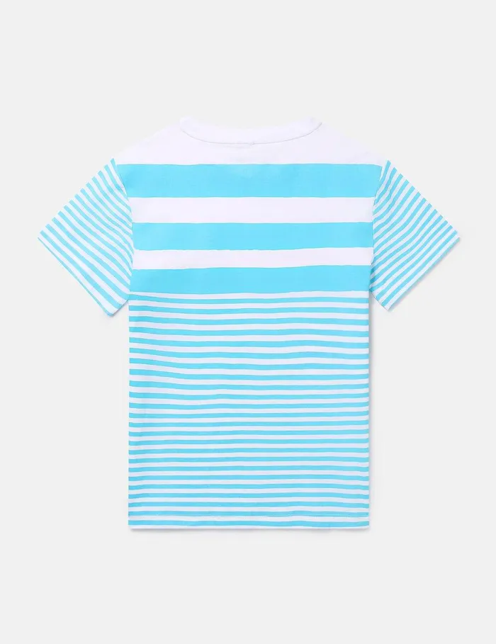 Stella McCartney TShirts And Sweatshirt Kids Sunshine Motif Striped TShirt Blue Stella McCartney TShirts And Sweatshirt Kids Sunshine Motif Striped TShirt Blue