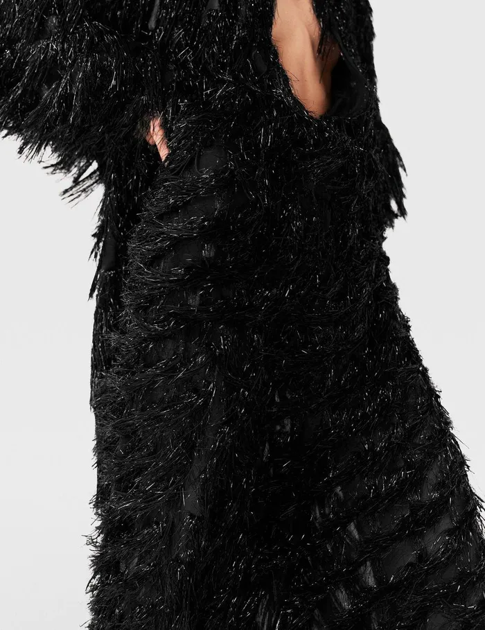 Stella McCartney Tailoring Women LowRise Glitter Tassel Pants Black Glitter Stella McCartney Tailoring Women LowRise Glitter Tassel Pants Black Glitter
