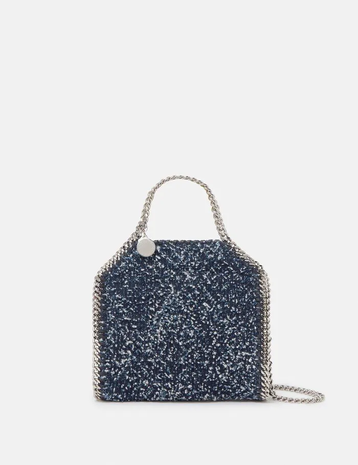 Stella McCartney TopHandle Bags Women Falabella Tiny Boucl Tote Bag Speckled Blue Stella McCartney TopHandle Bags Women Falabella Tiny Boucl Tote Bag Speckled Blue