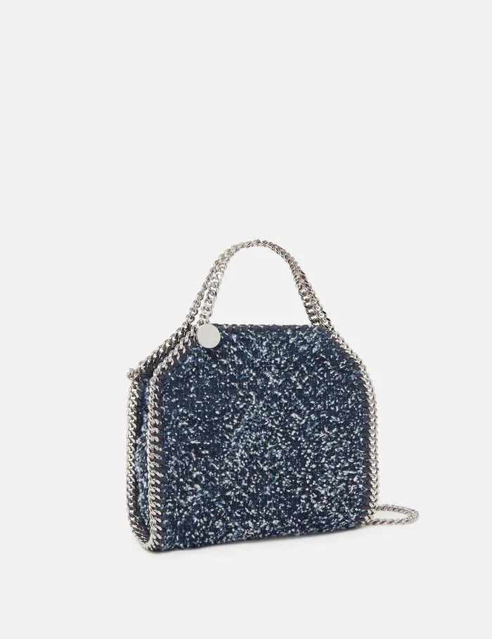Stella McCartney TopHandle Bags Women Falabella Tiny Boucl Tote Bag Speckled Blue Stella McCartney TopHandle Bags Women Falabella Tiny Boucl Tote Bag Speckled Blue