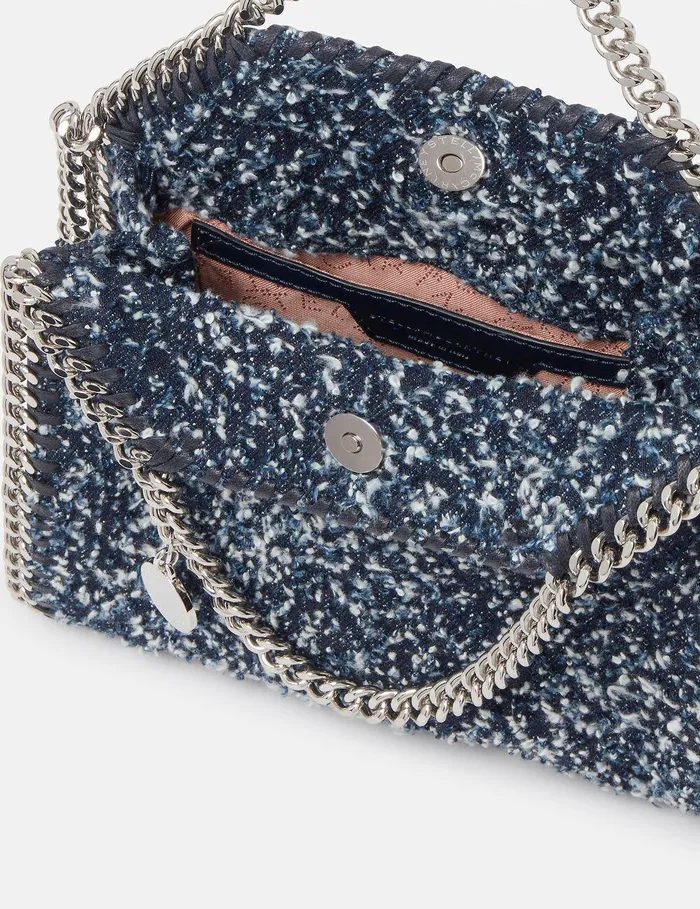 Stella McCartney TopHandle Bags Women Falabella Tiny Boucl Tote Bag Speckled Blue Stella McCartney TopHandle Bags Women Falabella Tiny Boucl Tote Bag Speckled Blue