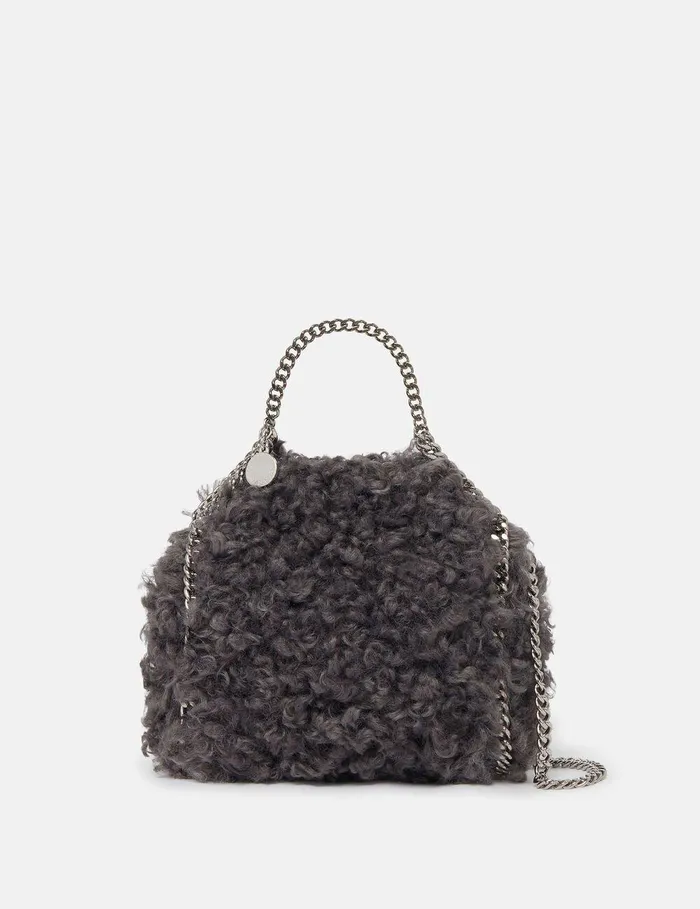 Stella McCartney TopHandle Bags Women Falabella Tiny Teddy Tote Bag Smoke Grey Stella McCartney TopHandle Bags Women Falabella Tiny Teddy Tote Bag Smoke Grey