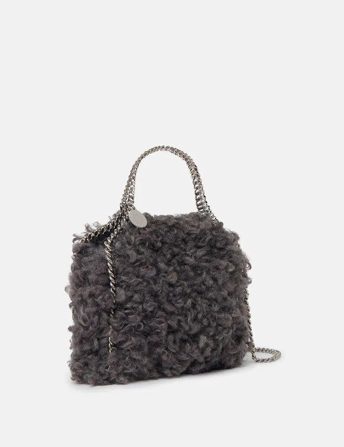 Stella McCartney TopHandle Bags Women Falabella Tiny Teddy Tote Bag Smoke Grey Stella McCartney TopHandle Bags Women Falabella Tiny Teddy Tote Bag Smoke Grey