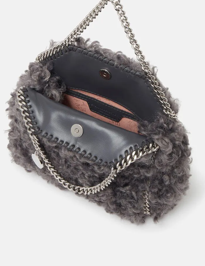 Stella McCartney TopHandle Bags Women Falabella Tiny Teddy Tote Bag Smoke Grey Stella McCartney TopHandle Bags Women Falabella Tiny Teddy Tote Bag Smoke Grey