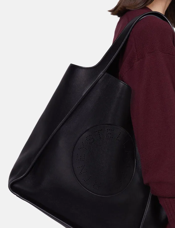 Stella McCartney TopHandle Bags Women Stella Logo Square Tote Bag Black Stella McCartney TopHandle Bags Women Stella Logo Square Tote Bag Black
