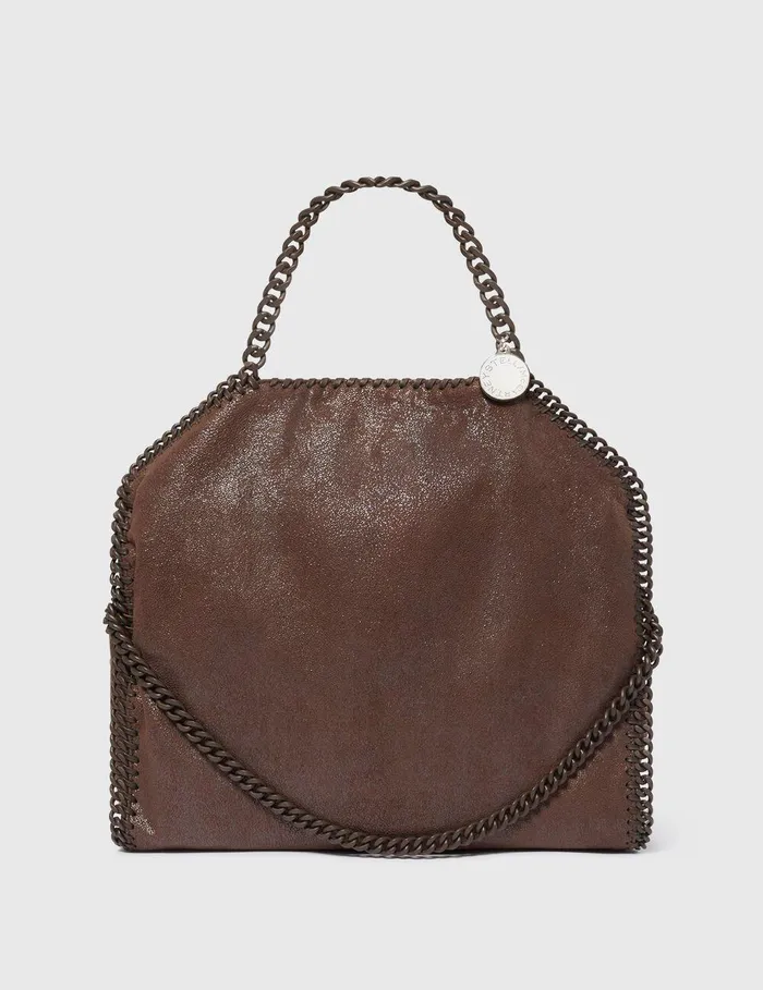 Stella McCartney Tote Bags Women Falabella FoldOver Enamel Tote Bag Mahogany