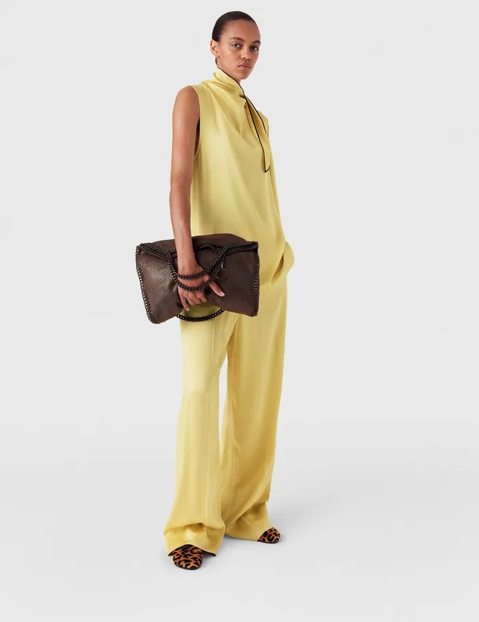 Stella McCartney Tote Bags Women Falabella FoldOver Enamel Tote Bag Mahogany Stella McCartney Tote Bags Women Falabella FoldOver Enamel Tote Bag Mahogany