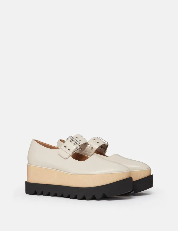 Stella McCartney Wedges Women Elyse StarStudded Mary Janes Stone White Stella McCartney Wedges Women Elyse StarStudded Mary Janes Stone White