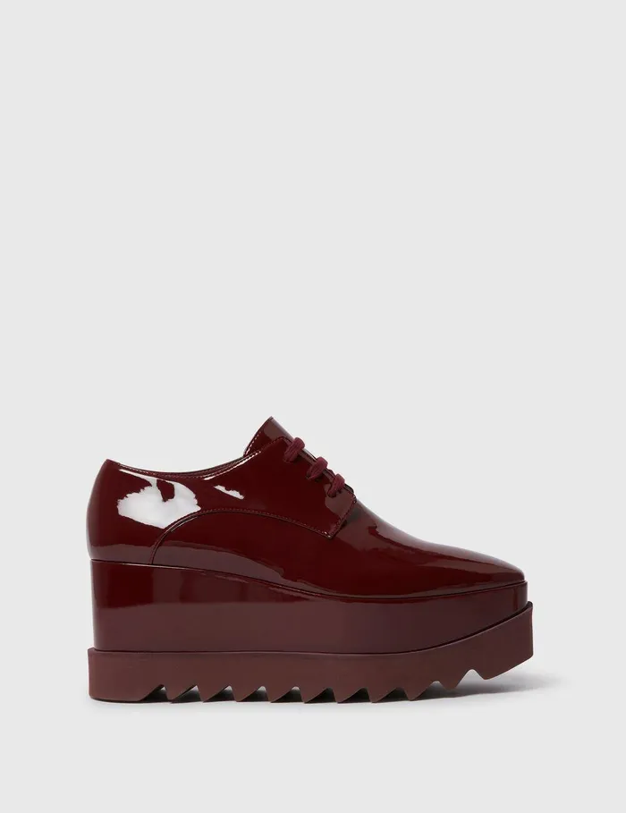 Stella McCartney Wedges Women Limited Edition Elyse Monochrome Platforms Glossy Burgundy Stella McCartney Wedges Women Limited Edition Elyse Monochrome Platforms Glossy Burgundy