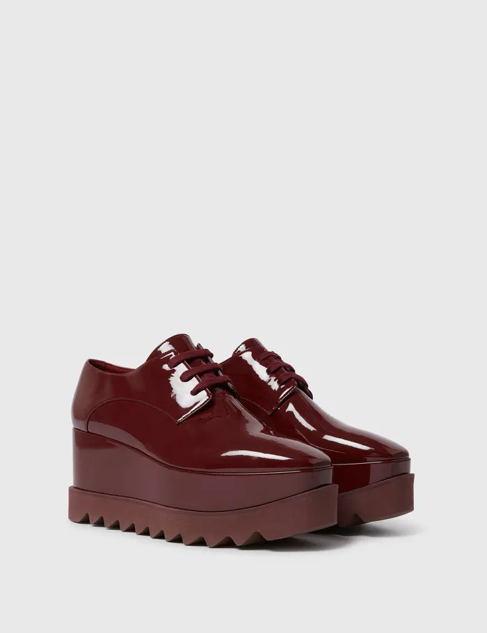 Stella McCartney Wedges Women Limited Edition Elyse Monochrome Platforms Glossy Burgundy Stella McCartney Wedges Women Limited Edition Elyse Monochrome Platforms Glossy Burgundy