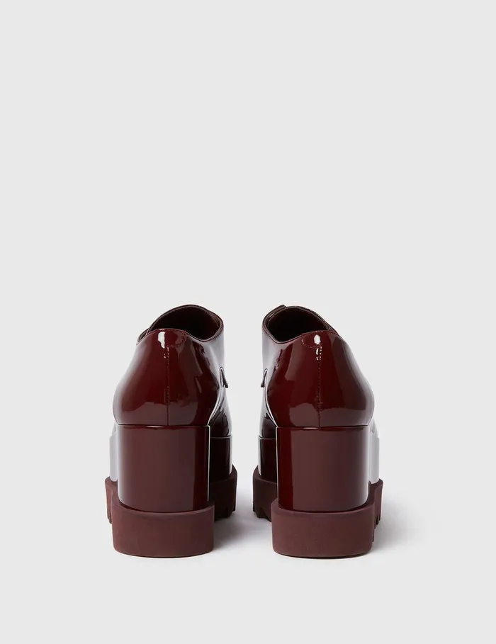 Stella McCartney Wedges Women Limited Edition Elyse Monochrome Platforms Glossy Burgundy Stella McCartney Wedges Women Limited Edition Elyse Monochrome Platforms Glossy Burgundy