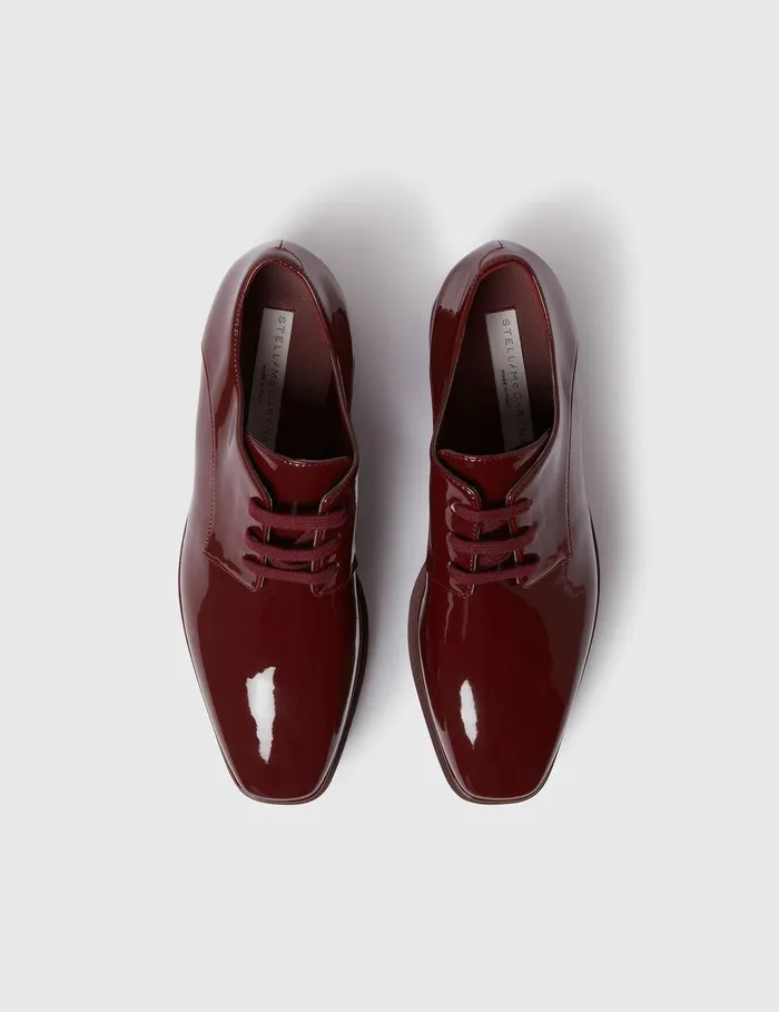 Stella McCartney Wedges Women Limited Edition Elyse Monochrome Platforms Glossy Burgundy Stella McCartney Wedges Women Limited Edition Elyse Monochrome Platforms Glossy Burgundy