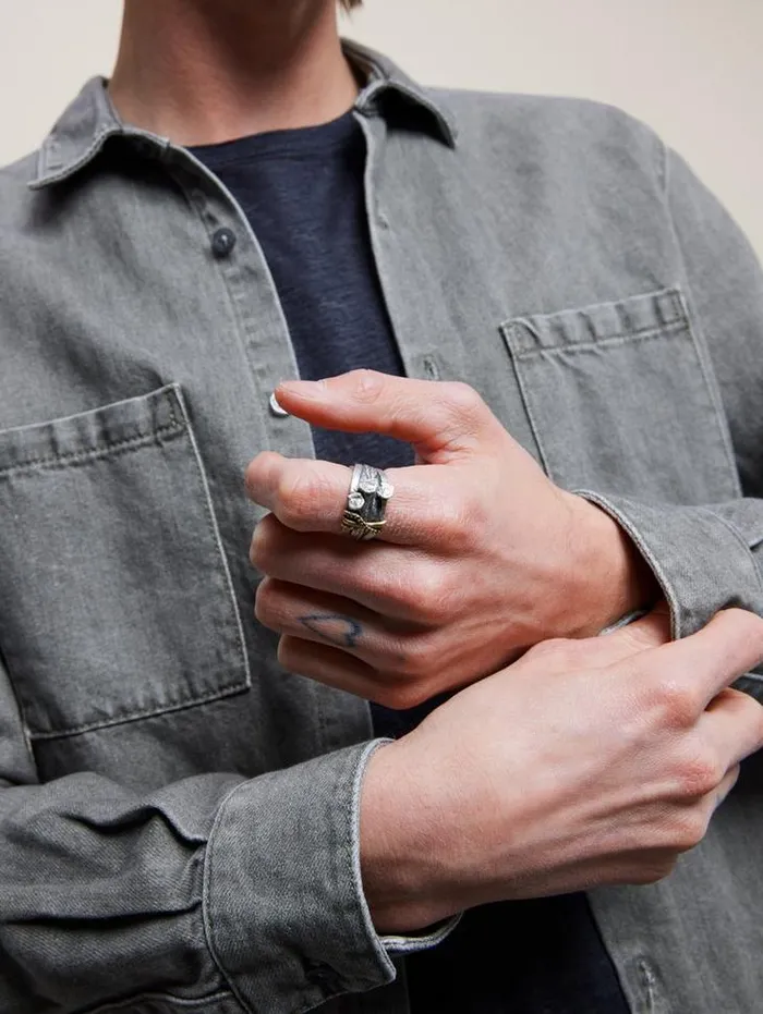STERLING SILVER NAILS RING No Color Men John Varvatos Jewelry