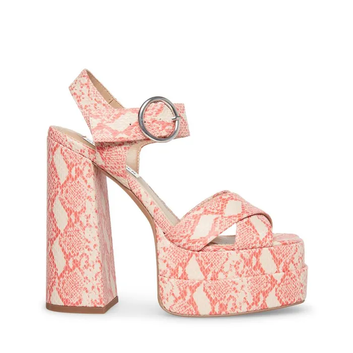 Steve Madden Charmed Pink Multi Womens Platforms