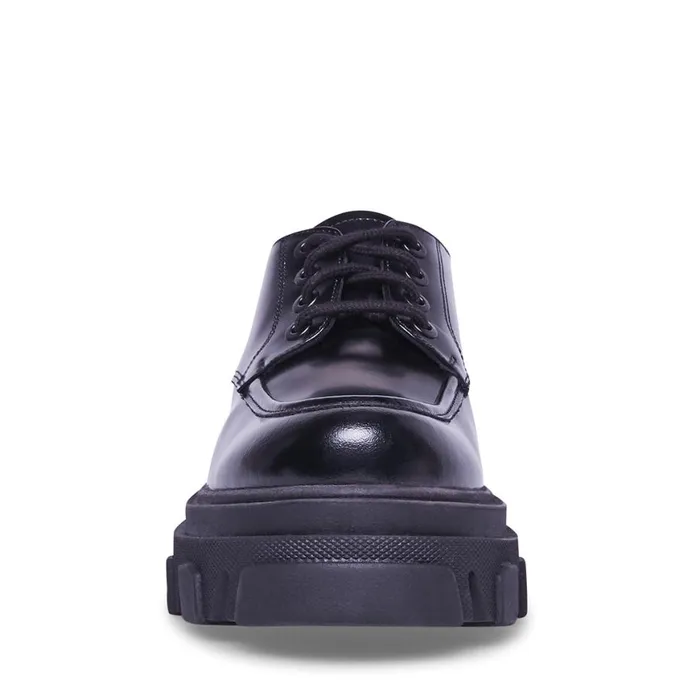 Steve Madden Helga Black Leather Womens Loafers