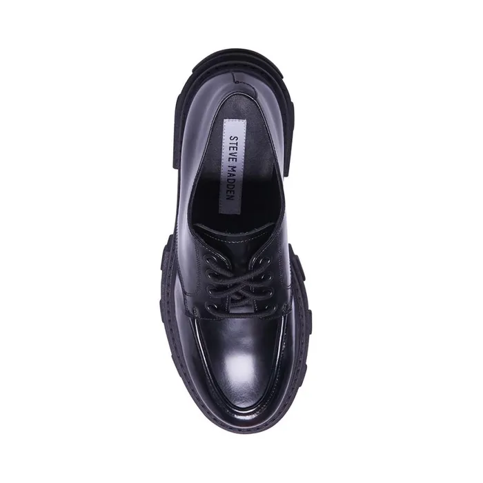 Steve Madden Helga Black Leather Womens Loafers