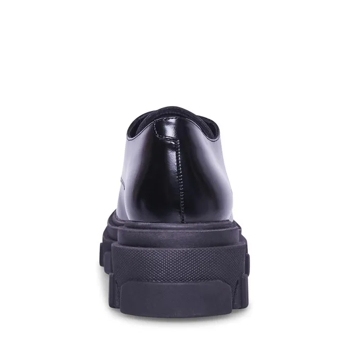 Steve Madden Helga Black Leather Womens Loafers