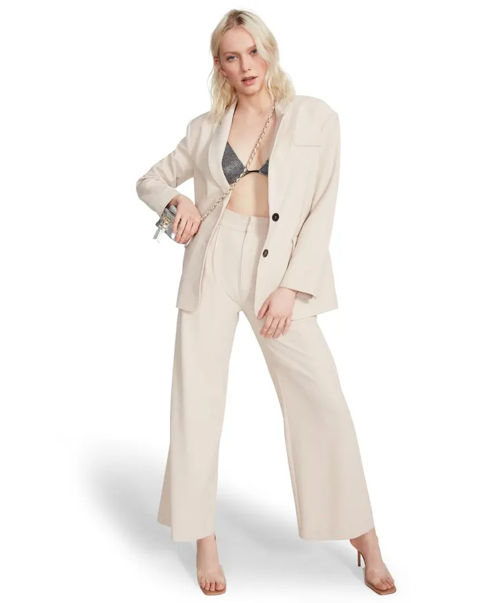 Steve Madden High Waisted Trouser Ivory Womens Bottoms