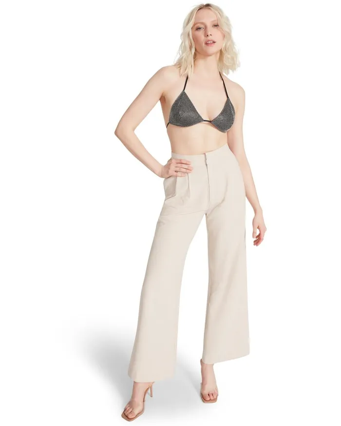 Steve Madden High Waisted Trouser Ivory Womens Bottoms