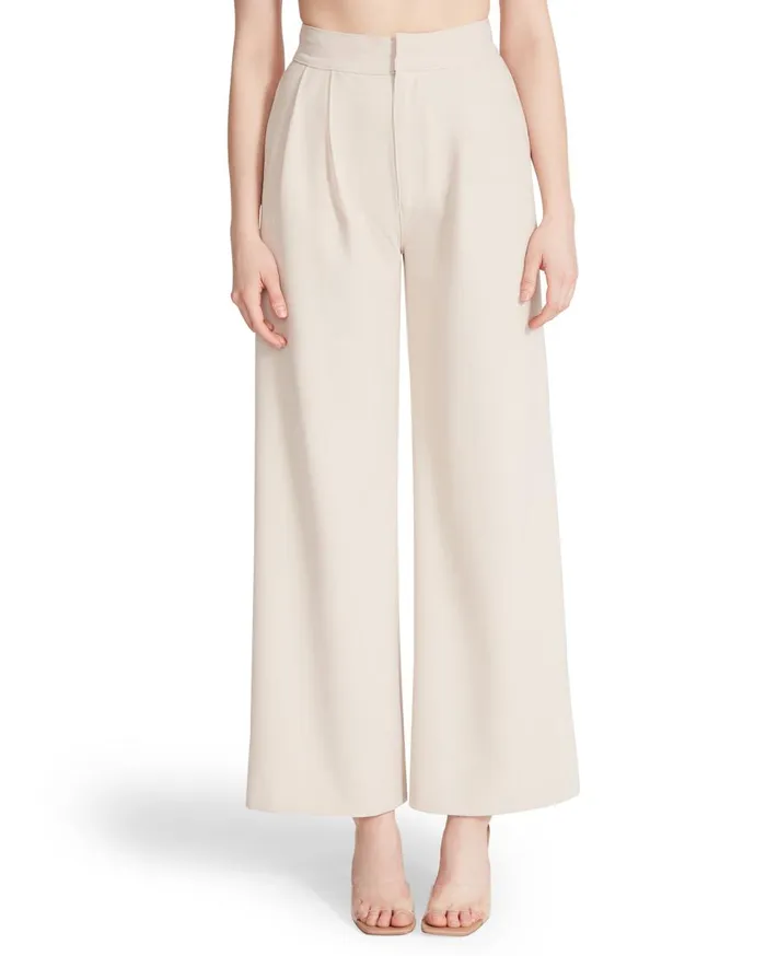 Steve Madden High Waisted Trouser Ivory Womens Bottoms