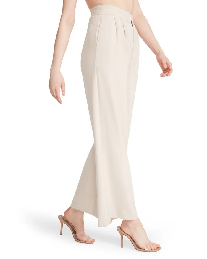 Steve Madden High Waisted Trouser Ivory Womens Bottoms