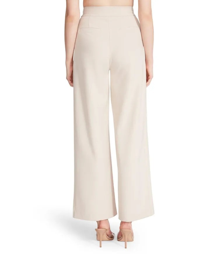 Steve Madden High Waisted Trouser Ivory Womens Bottoms