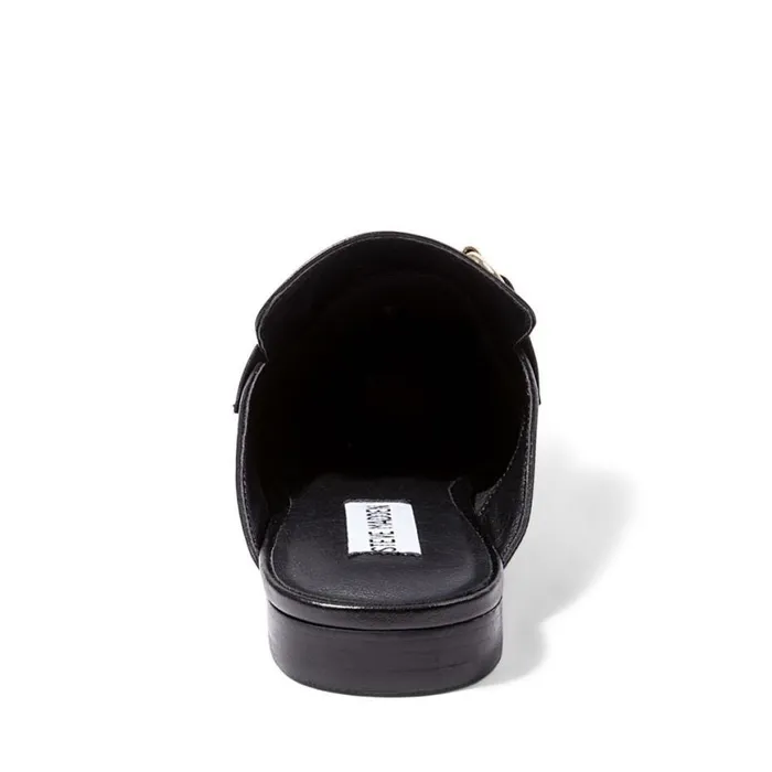 Steve Madden Kandi Black Leather Womens Mules