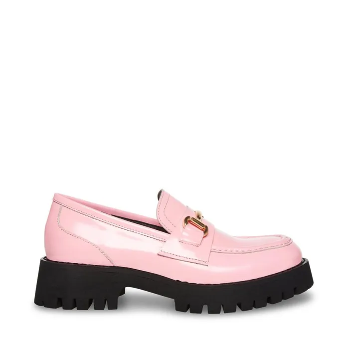 Steve Madden Lando Pink Leather Womens Loafers