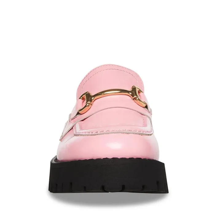 Steve Madden Lando Pink Leather Womens Loafers Steve Madden Lando Pink Leather Womens Loafers