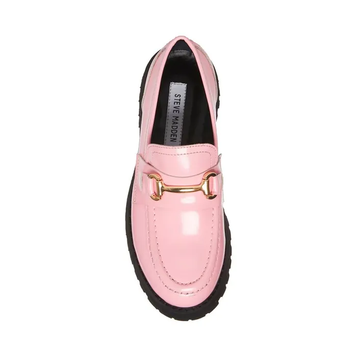 Steve Madden Lando Pink Leather Womens Loafers Steve Madden Lando Pink Leather Womens Loafers