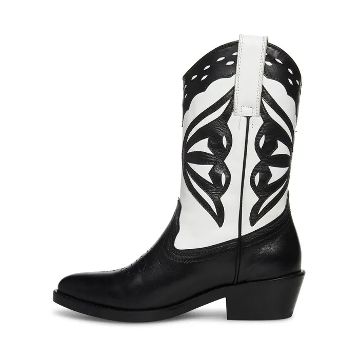 Steve Madden Laredo M Blackwhite Black White Womens Boots Steve Madden Laredo M Blackwhite Black White Womens Boots