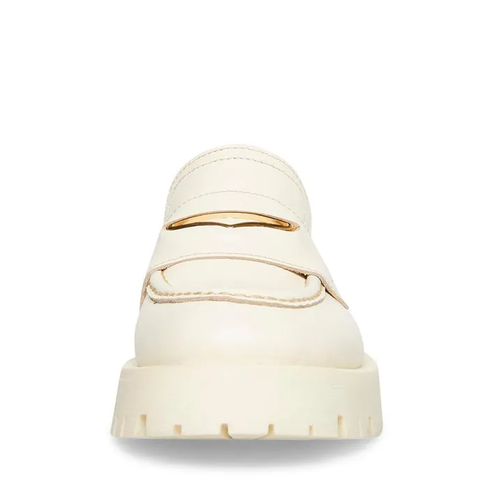 Steve Madden Lawrence Bone Leather Womens Loafers