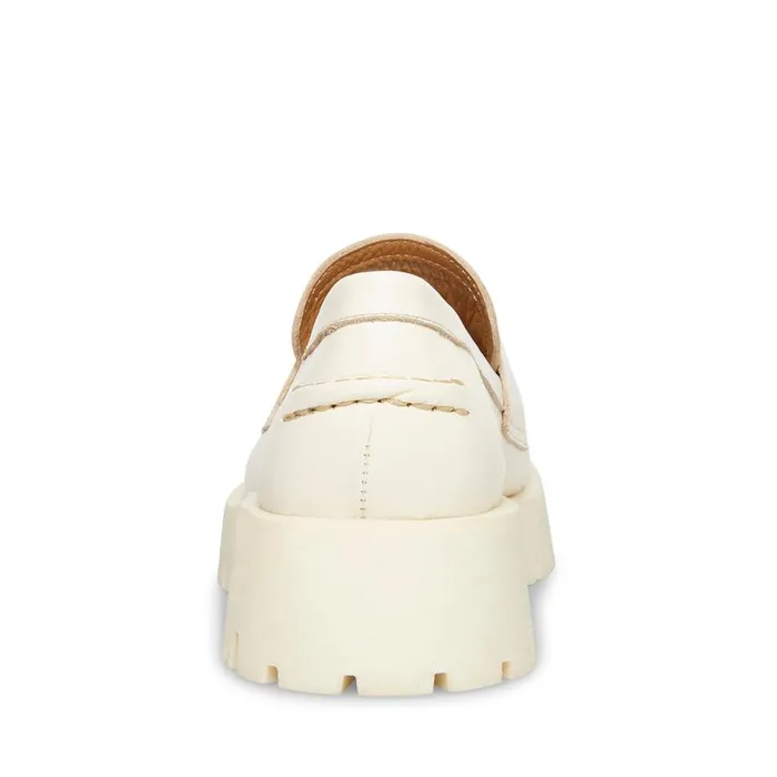 Steve Madden Lawrence Bone Leather Womens Loafers