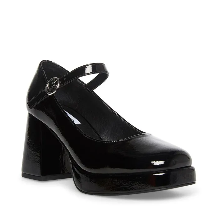 Steve Madden Mingle Black Patent Womens Loafers Steve Madden Mingle Black Patent Womens Loafers