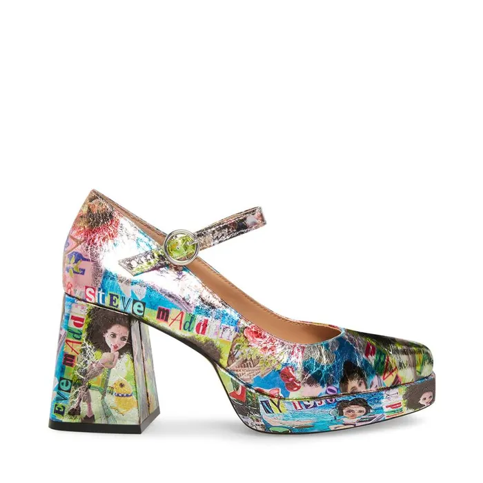 Steve Madden Mingle Comic Print Womens Loafers