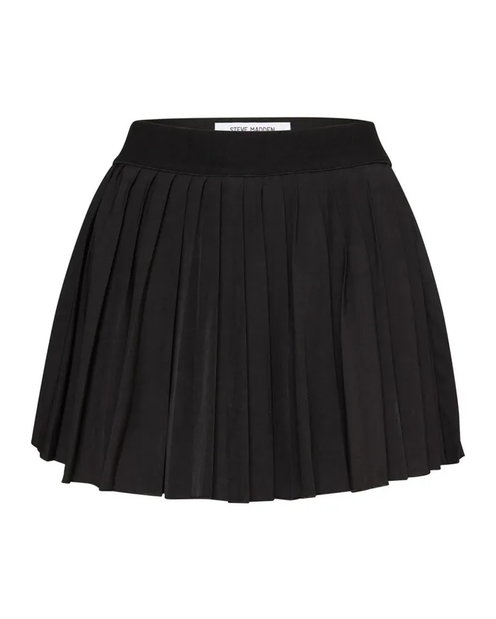 Steve Madden Pleated Tennis Skort Black Womens Bottoms Steve Madden Pleated Tennis Skort Black Womens Bottoms