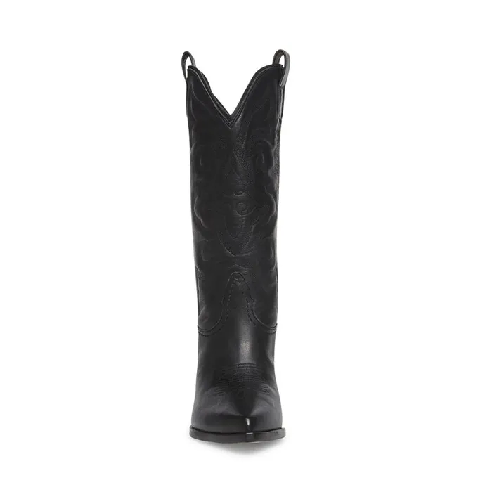 Steve Madden West Black Leather Womens Boots Steve Madden West Black Leather Womens Boots