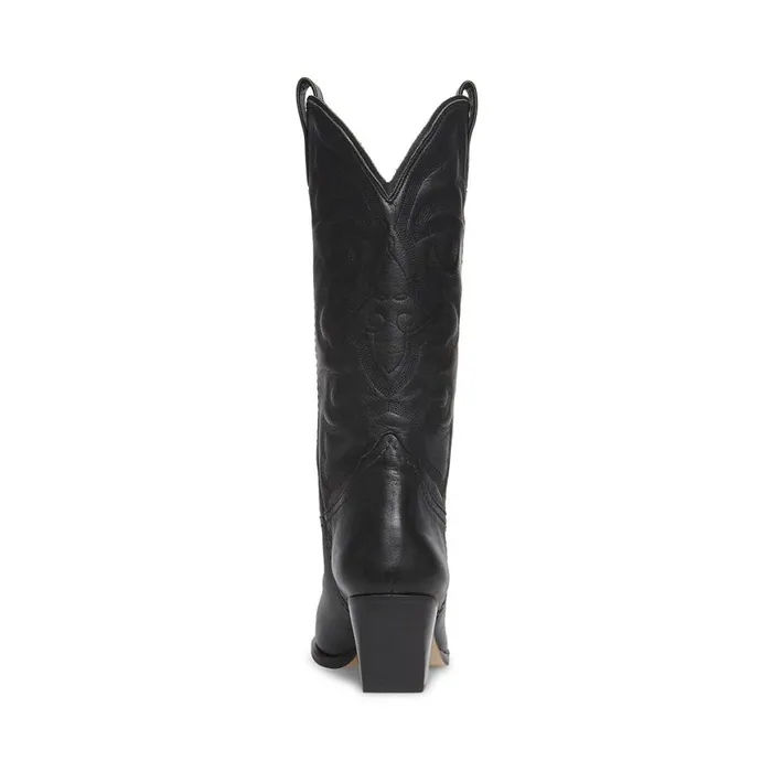 Steve Madden West Black Leather Womens Boots Steve Madden West Black Leather Womens Boots