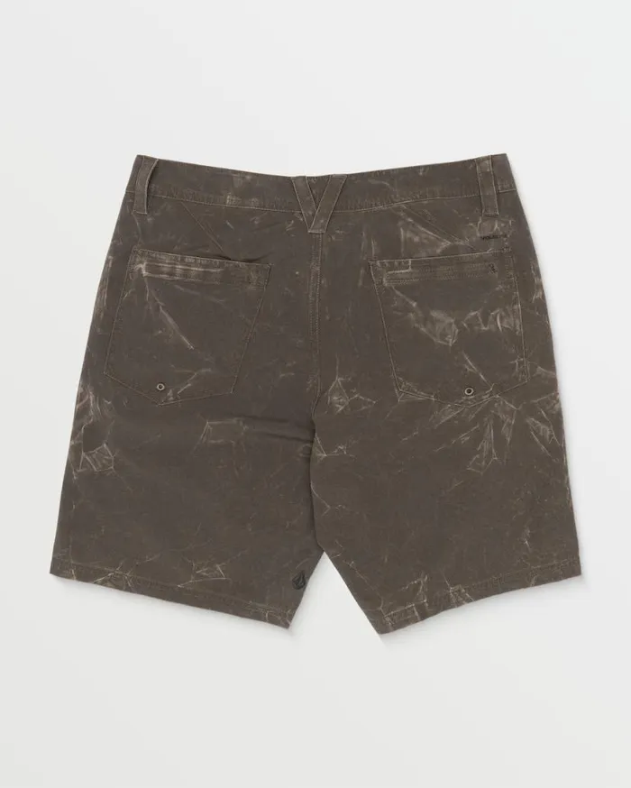 Stone Faded Hybrid Shorts 8211 Dark Brown Mens Volcom Shorts