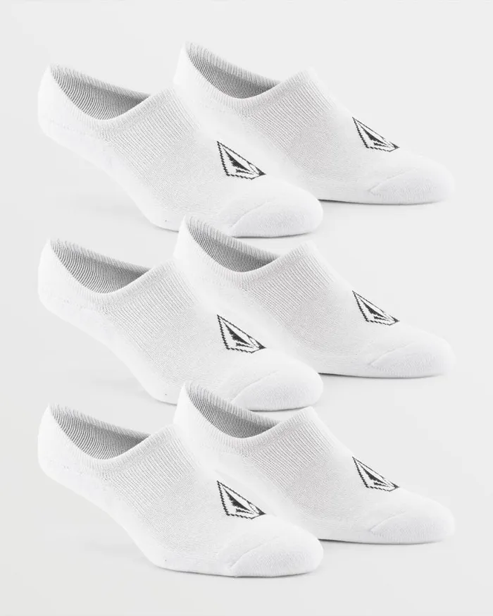 Stones No Show Sock 3 Pack 8211 White Mens Volcom Golf