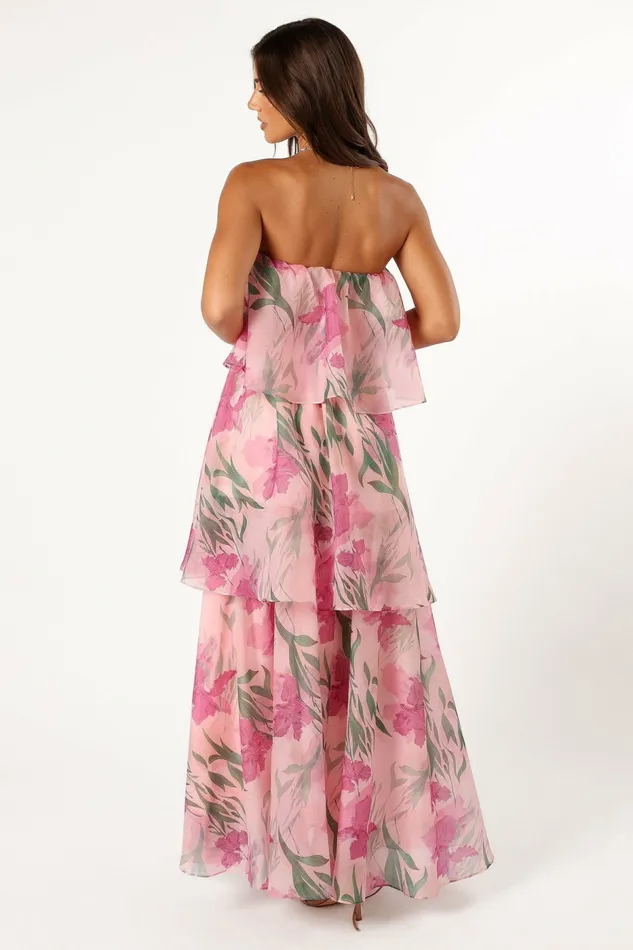 Strapless Dresses Women Petal and Pup Bloom Strapless Maxi Dress Pink Floral