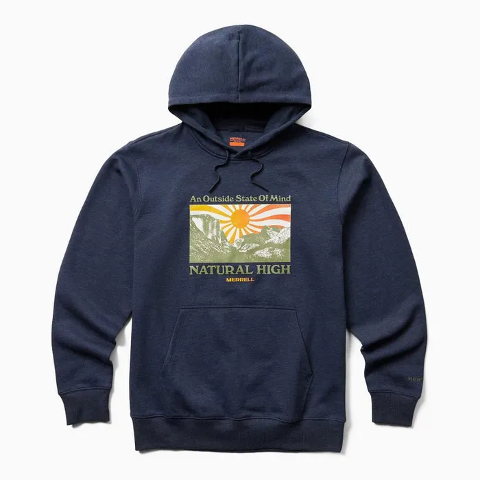 Sun Burst Fleece Hoody Navy Heather Men Merrell Tops