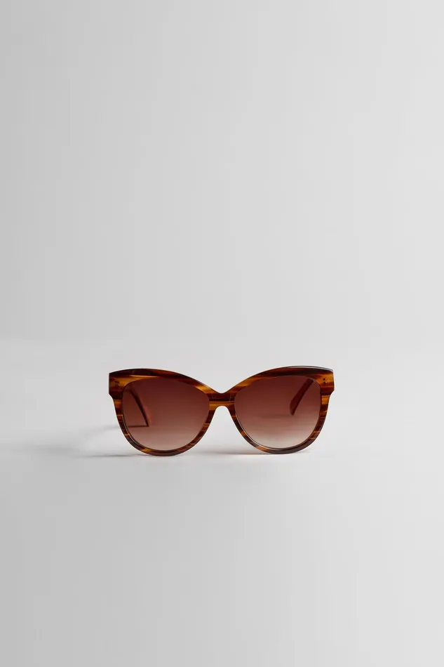Sunglasses Women Elie Tahari Cat Eye Acetate Sunglasses Blonde Horn Cream