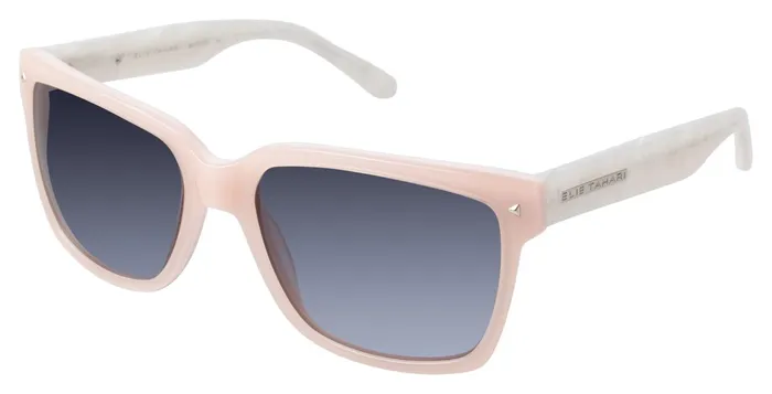 Sunglasses Women Elie Tahari Classic Rectangle Sunglasses Milky PinkPearl