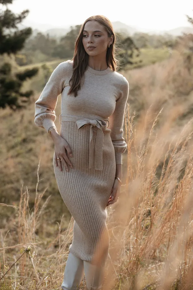 Sweater Dresses Petal and Pup Women Helena Dress Beige
