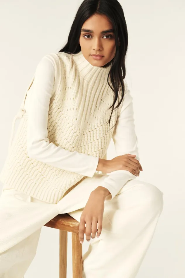 Sweater Vest Orion OffWhite Women Baandsh Sweaters and Cardigans