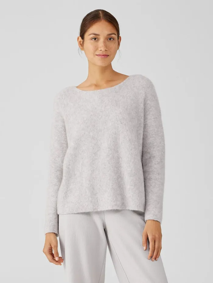 Sweaters and Cardigans Women Eileen Fisher Cashmere Silk Bliss Boatneck Top Pearl Sweaters and Cardigans Women Eileen Fisher Cashmere Silk Bliss Boatneck Top Pearl