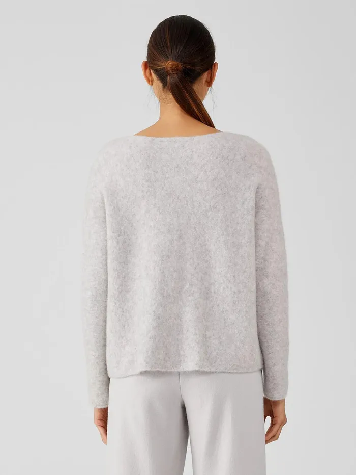 Sweaters and Cardigans Women Eileen Fisher Cashmere Silk Bliss Boatneck Top Pearl