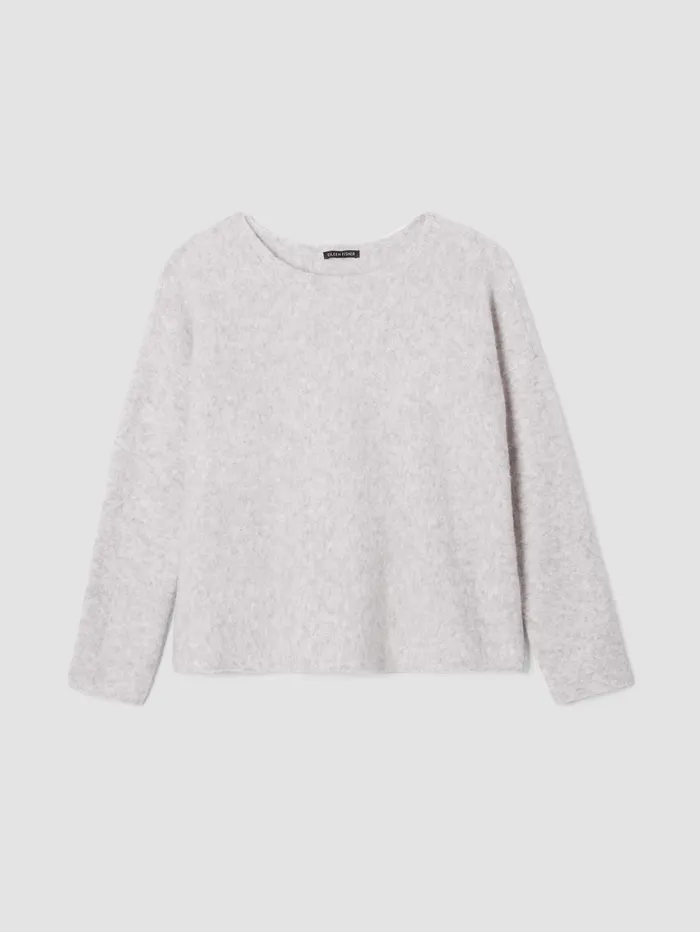 Sweaters and Cardigans Women Eileen Fisher Cashmere Silk Bliss Boatneck Top Pearl
